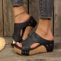 Sofia - Lumi Studded Wedge Sandals