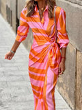 Claris | Streifenmuster Kleid
