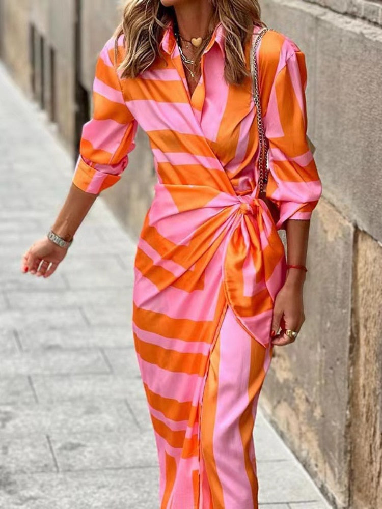 Claris | Streifenmuster Kleid