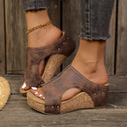 Sofia - Lumi Studded Wedge Sandals