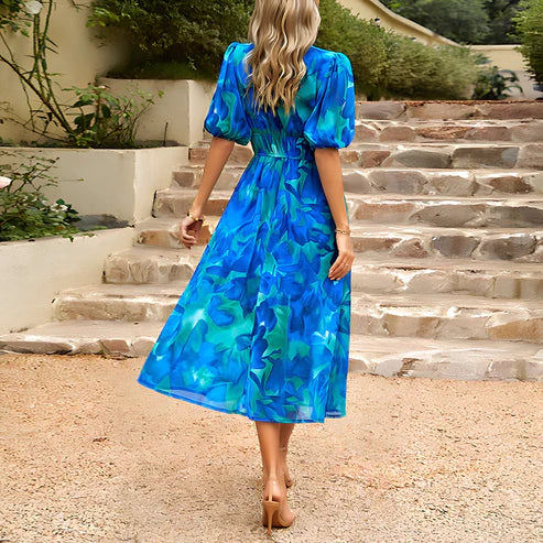 Everley | Retro Lantern Sleeve Dress
