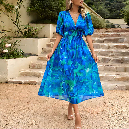 Everley | Retro Lantern Sleeve Dress