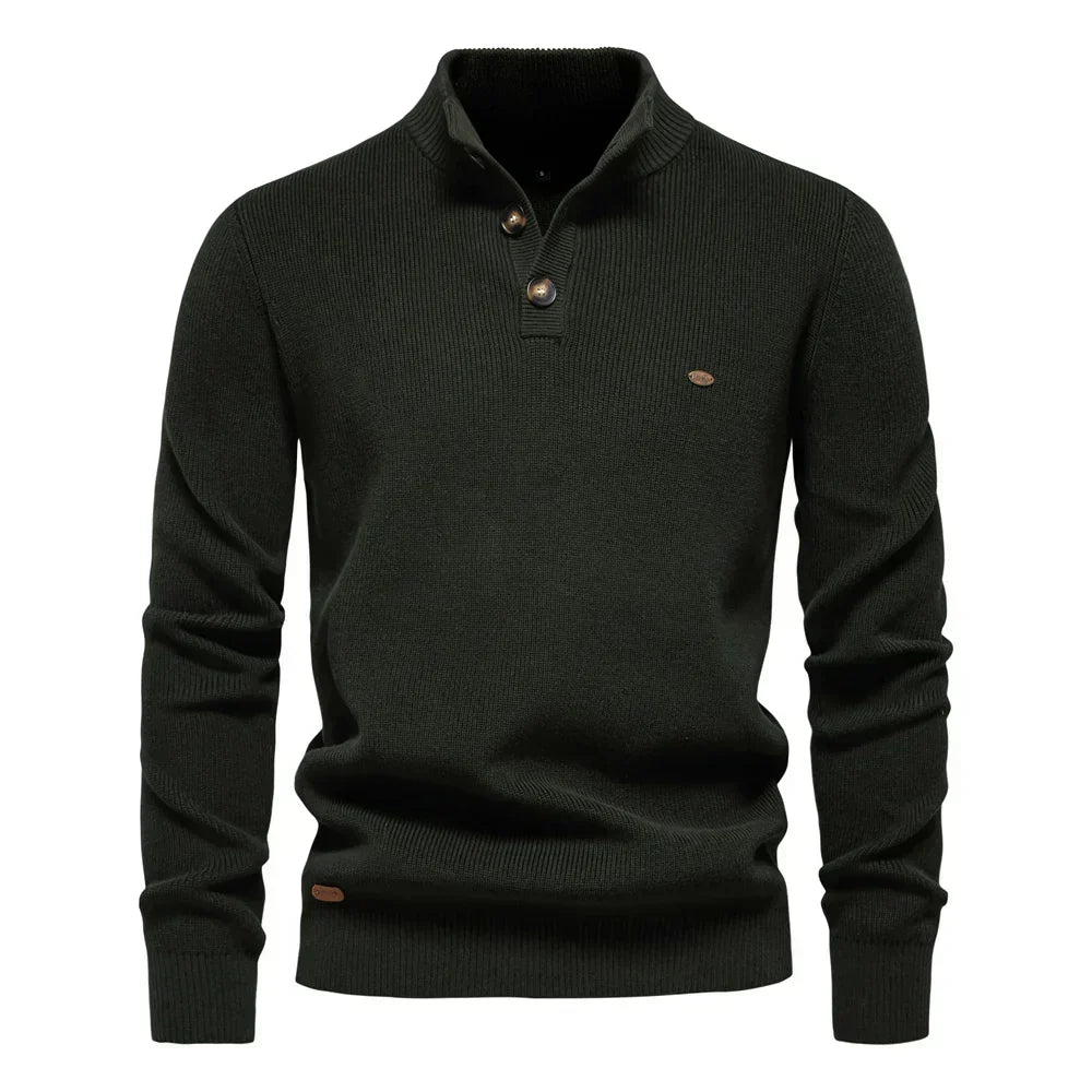 Konrad | Eleganter Herrenpullover mit Knopfdetails