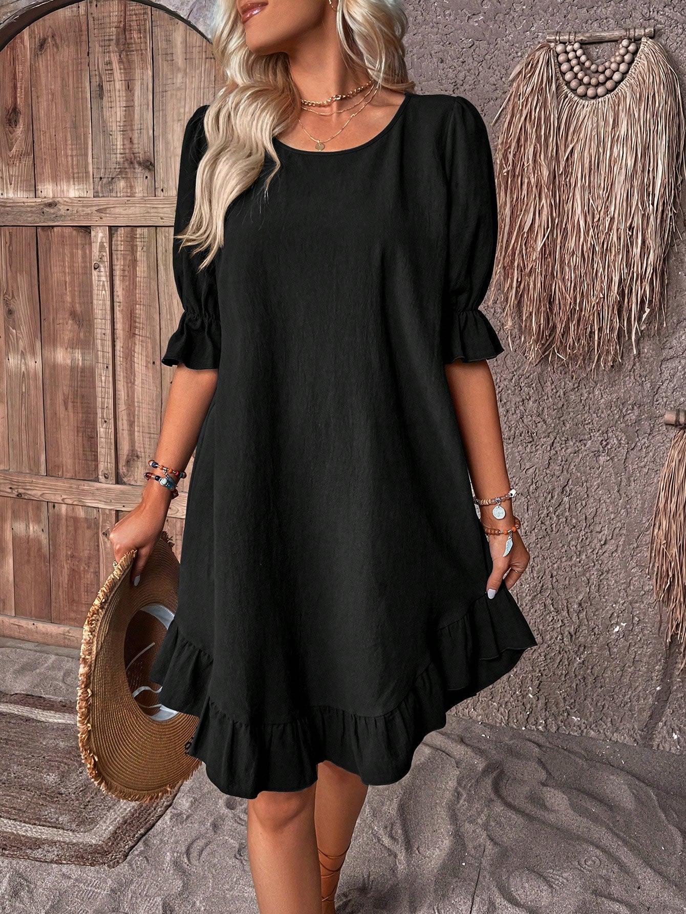 Isholde | Kleid mit 3/4-Ärmeln