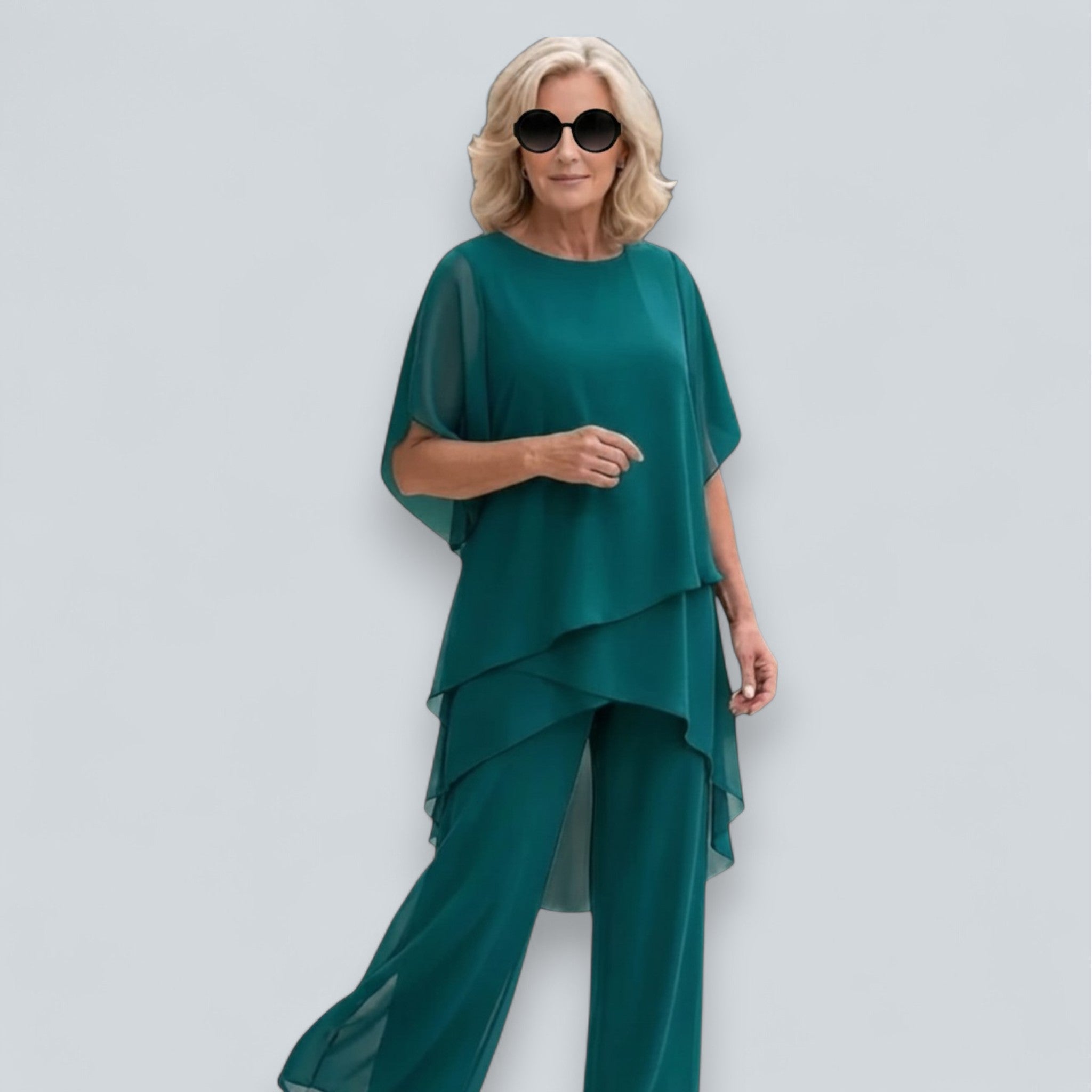 Saskia – Draped Two-Piece Palazzo Set