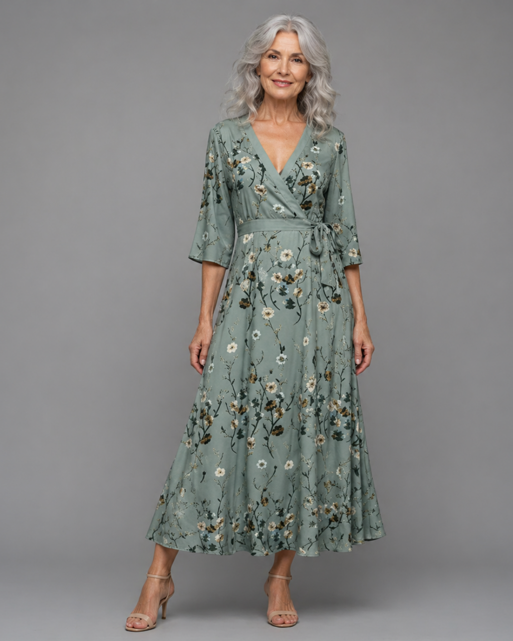 Selora | Halter Neck Floral Maxi Dress