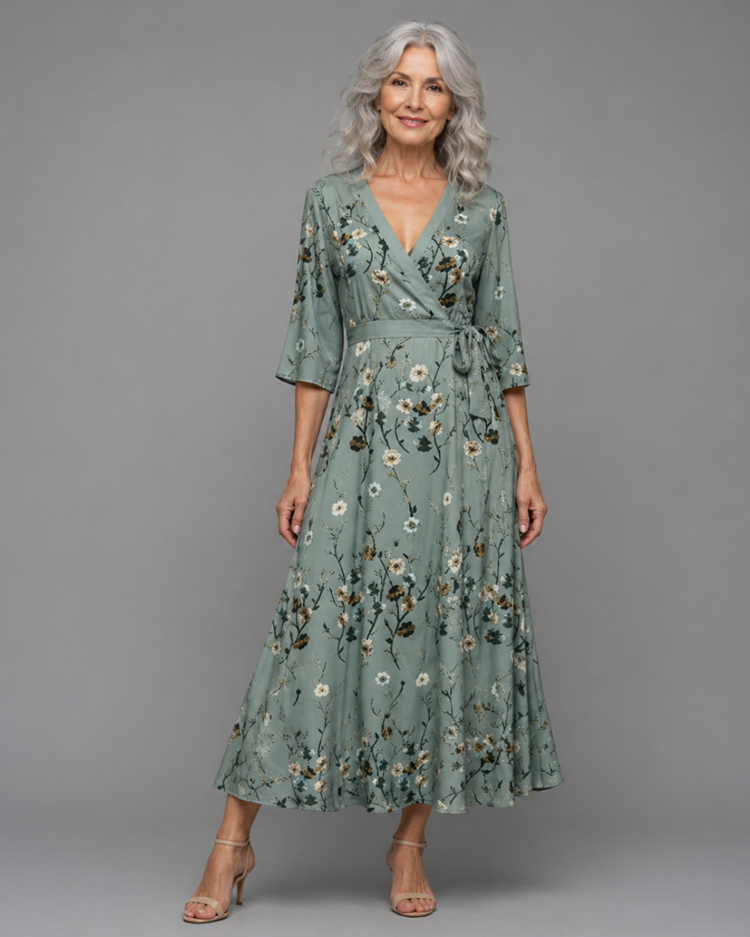 Selora | Halter Neck Floral Maxi Dress