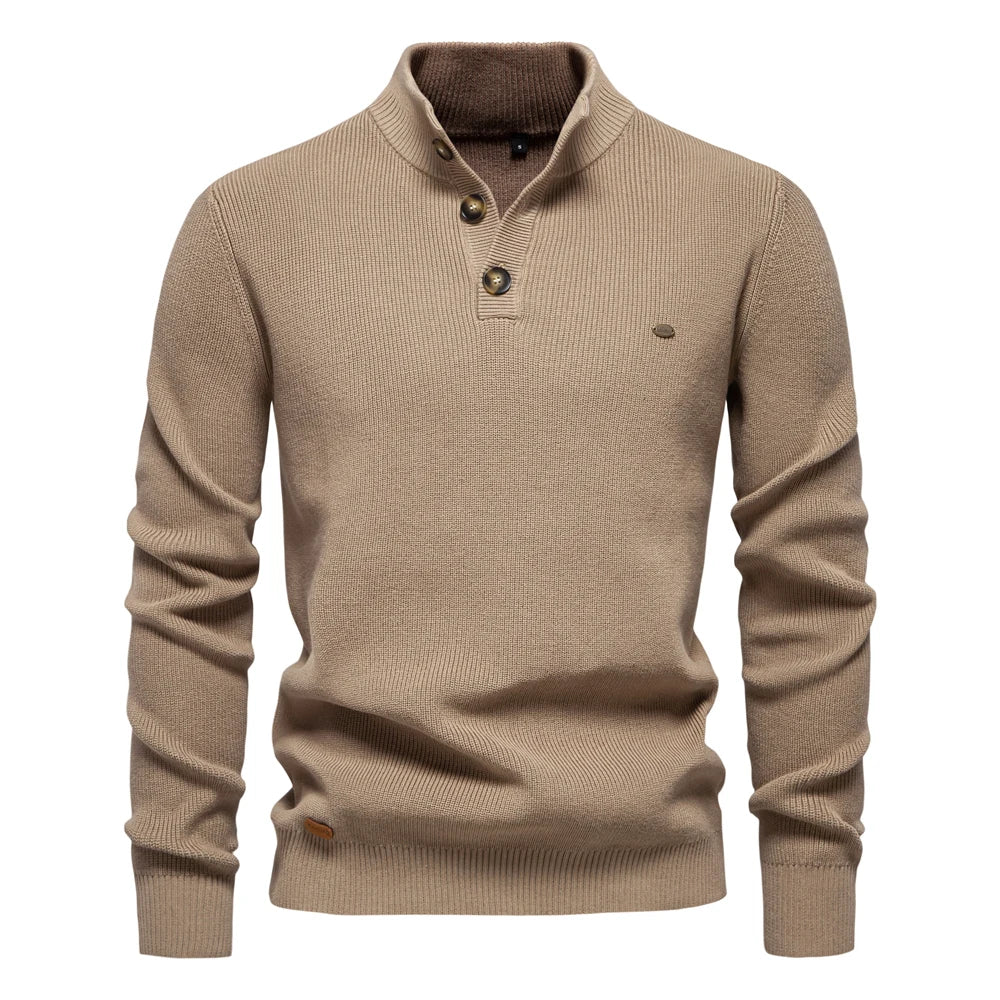 Konrad | Eleganter Herrenpullover mit Knopfdetails