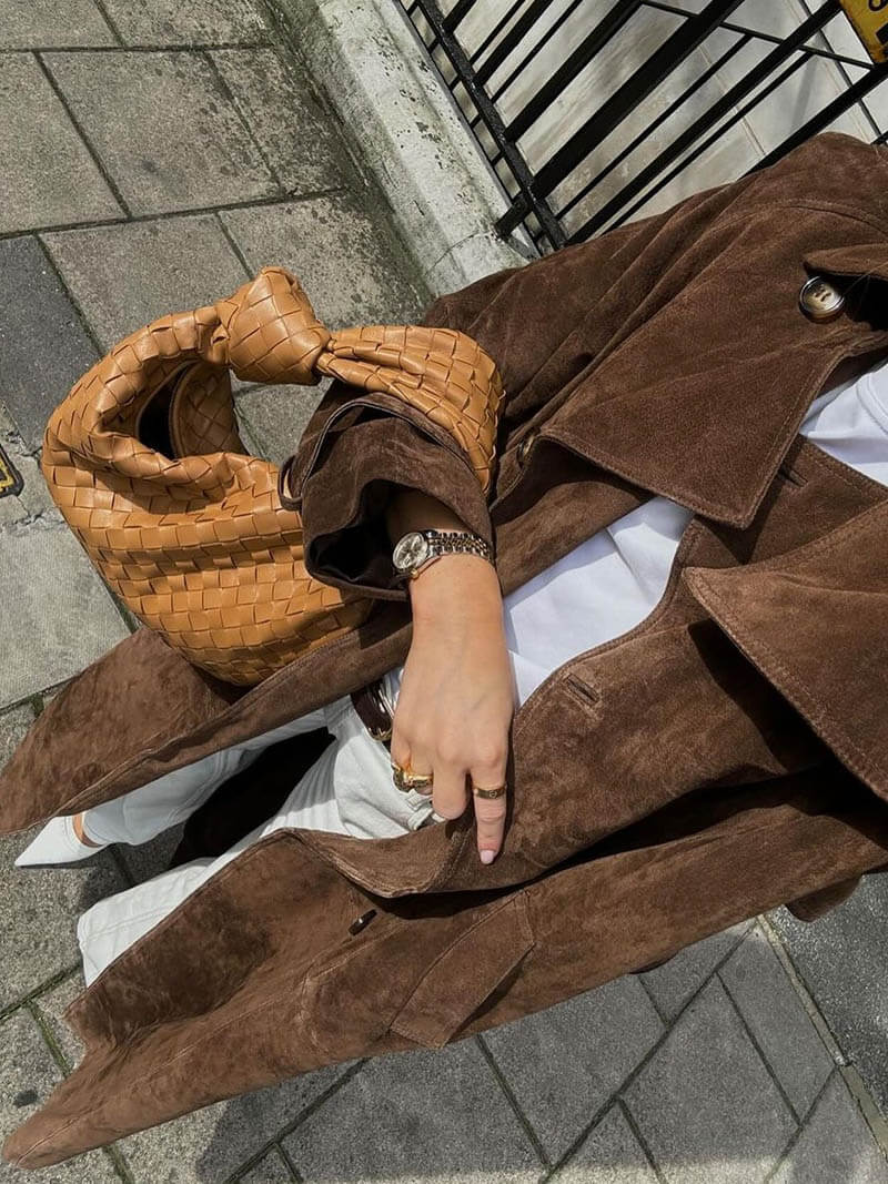 Frejas™ | Langer Mantel im Wildleder-Look