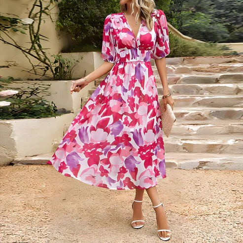 Everley | Retro Lantern Sleeve Dress