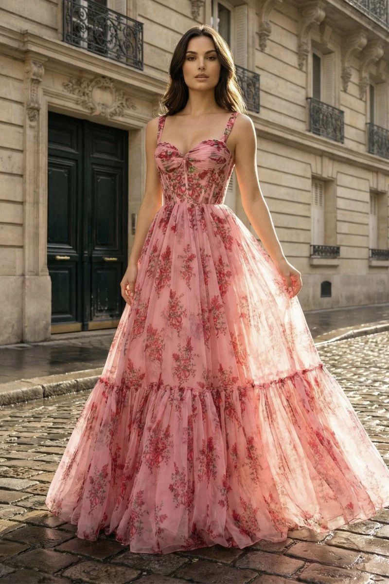 Volant-Detail Schicht-Tüllkleid Elysian