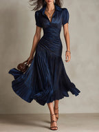 Florenz | Elegantes Vintage Chiffon Maxikleid