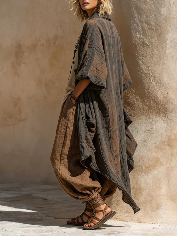Margaret | Dreiteiliges Nomadisches Bohemian Kunstdruck-Outfit