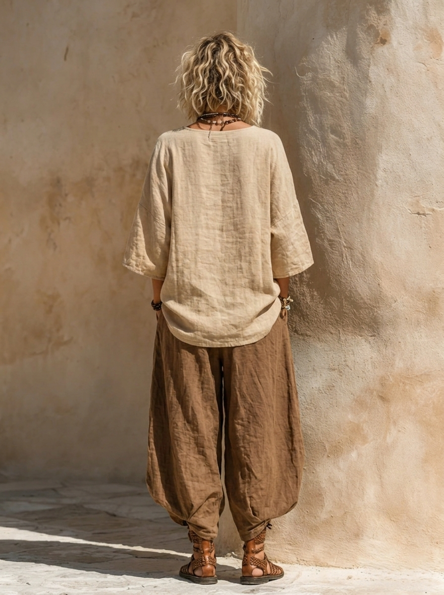 Margaret | Dreiteiliges Nomadisches Bohemian Kunstdruck-Outfit