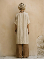 Sophie | Dunkelgraues und Braunes Tribal-Print Drei-Teile-Set