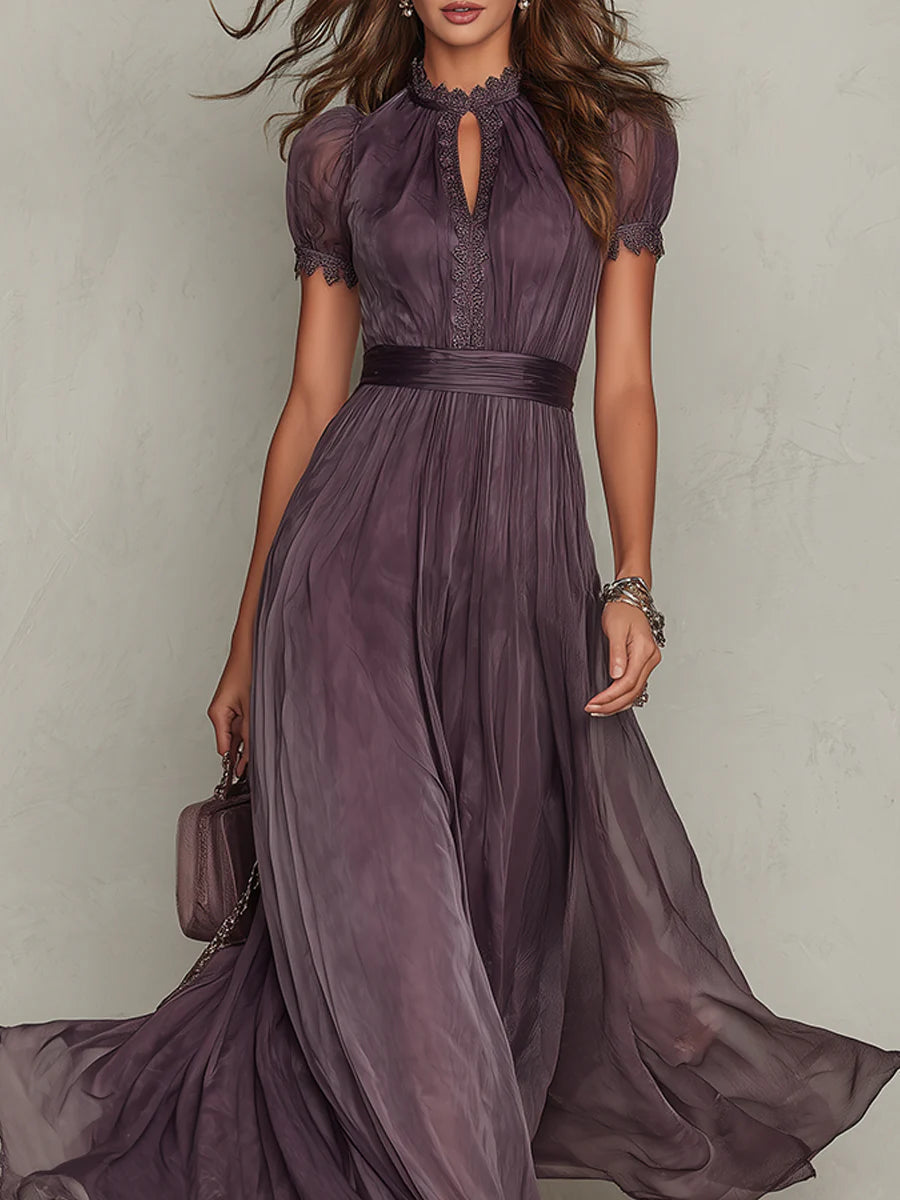 Ashley | Elegantly Vintage Chiffon Maxi Dress