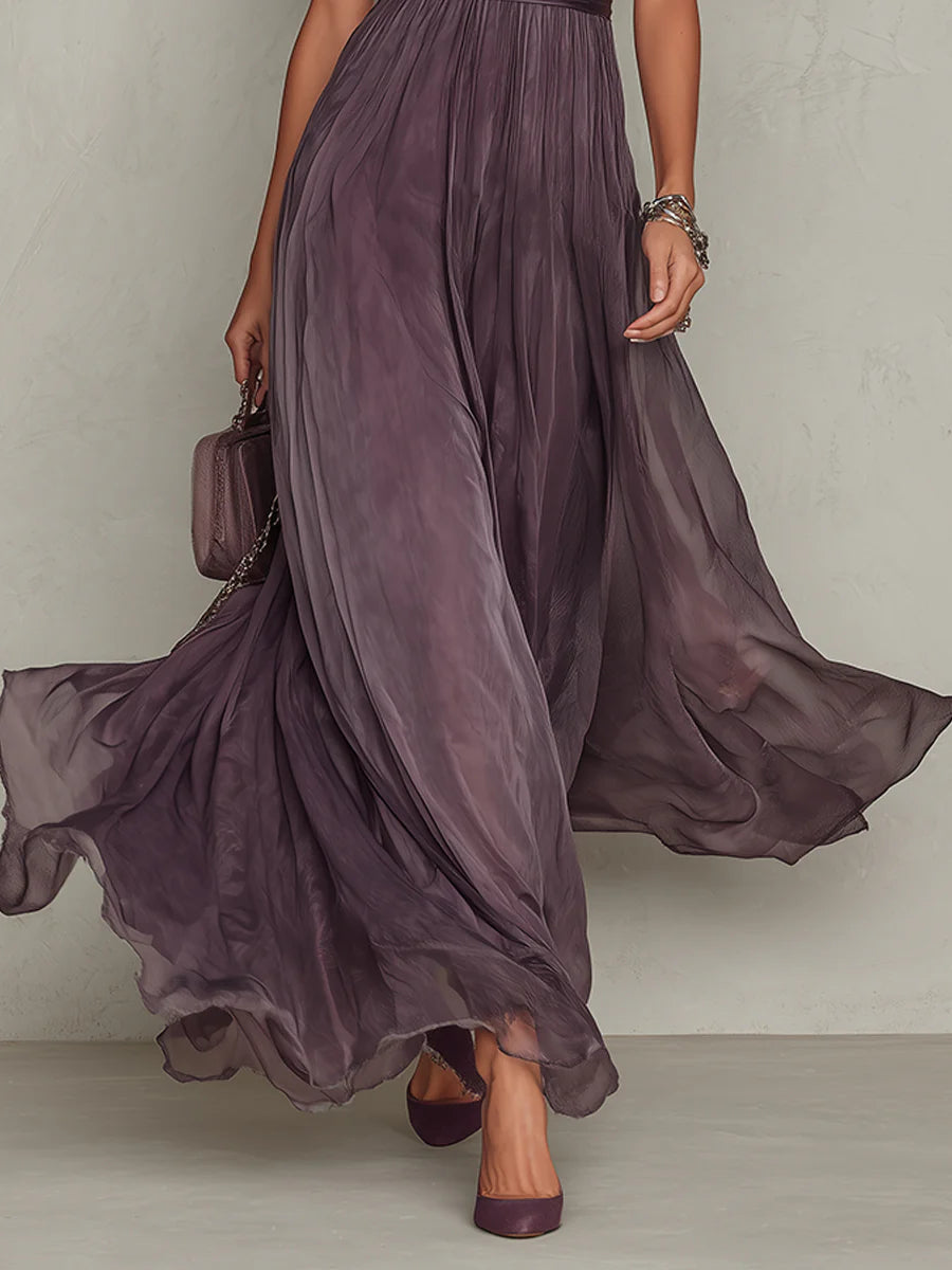 Ashley | Elegantly Vintage Chiffon Maxi Dress