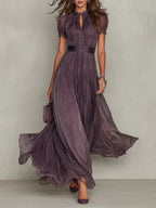 Ashley | Elegantly Vintage Chiffon Maxi Dress