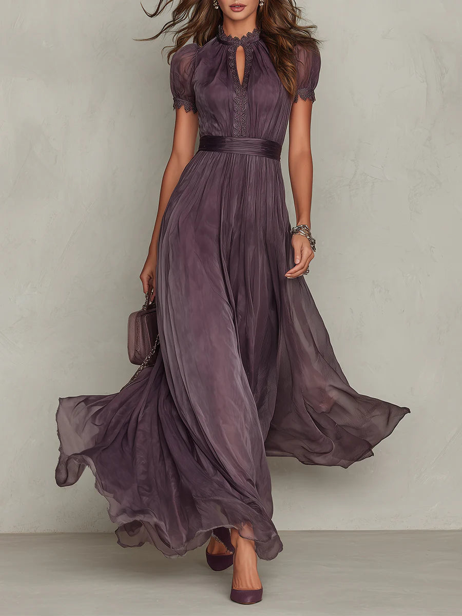 Ashley | Elegantly Vintage Chiffon Maxi Dress