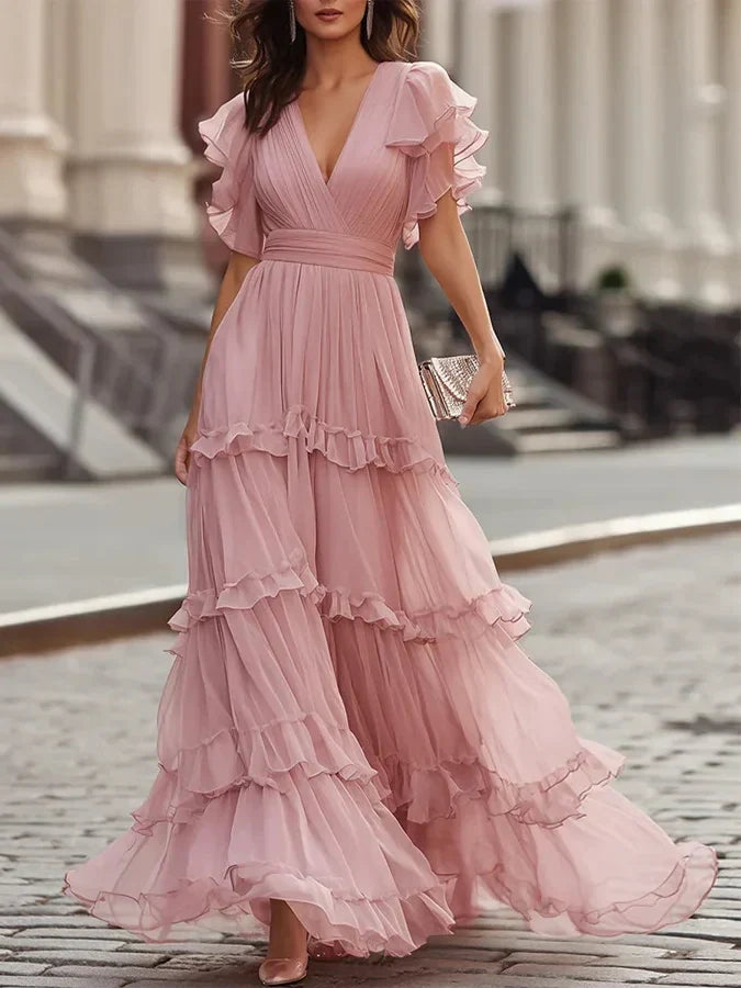 Zoe | Elegantes hellrosa Maxikleid für Hochzeiten