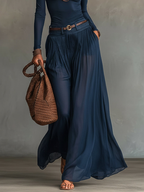 Lore | Marineblaues Ein-Schulter-Top mit passendem Rock-Set