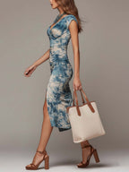 Desire | Bohemian Batik Pleated Midi Dress