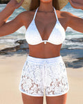 Laluna® | Elegantes einfarbiges Spitzen-Bikini-Set