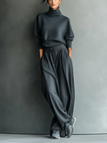 Strick Set mit Weiten Hosen