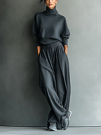 Strick Set mit Weiten Hosen