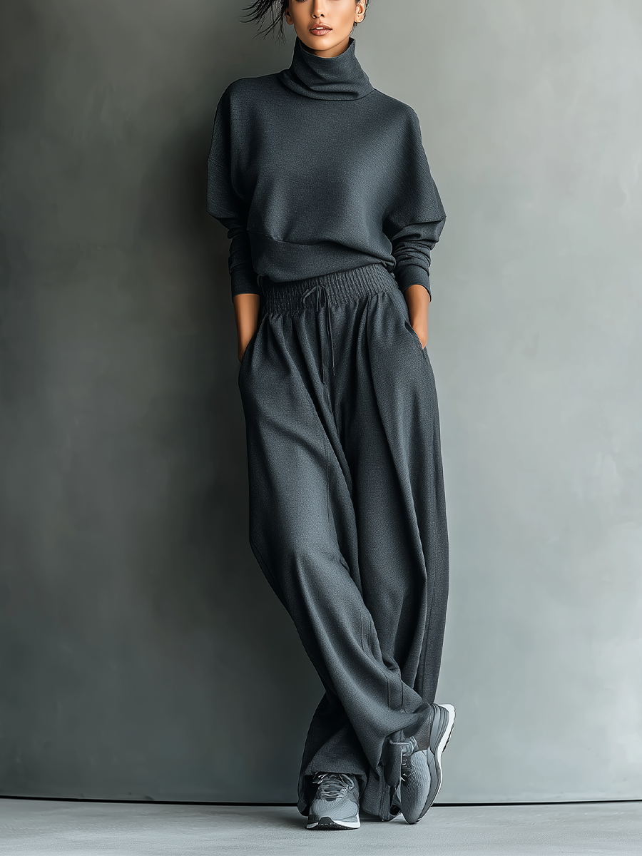 Strick Set mit Weiten Hosen
