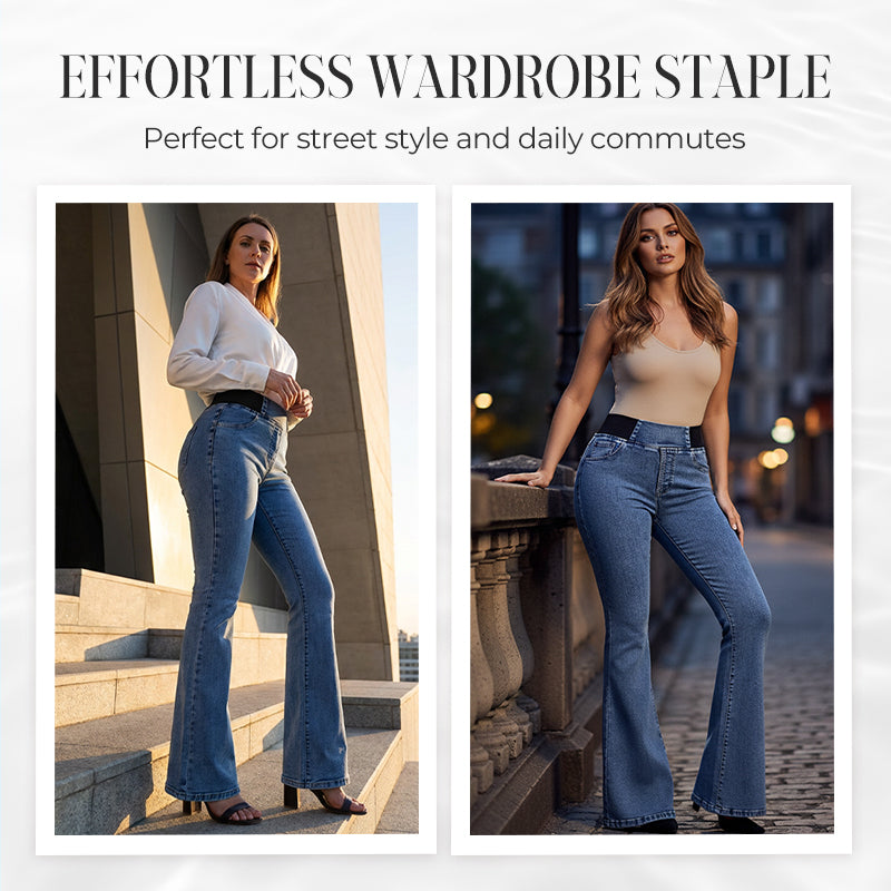 Frauen Hochgeschnittene Stretch-Jeans