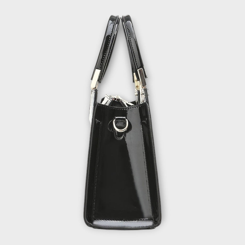 Olivia - Handtasche mit glänzender Krokodilprägung