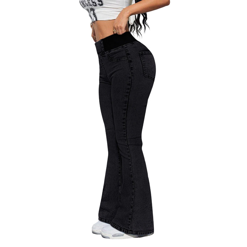 Frauen Hochgeschnittene Stretch-Jeans