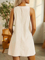 Annalena - Ärmelloses A-Linien-Kleid mit Knopfakzenten
