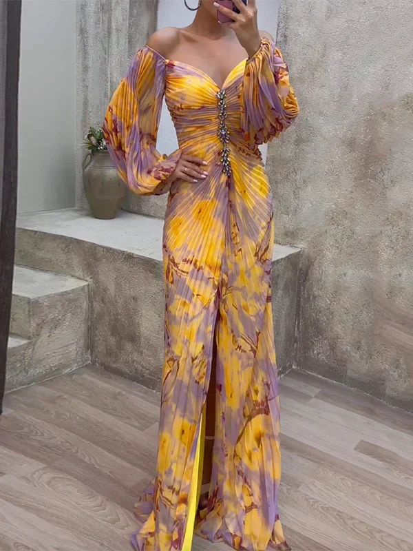 Maria Elegantes Kleid mit V-Ausschnitt