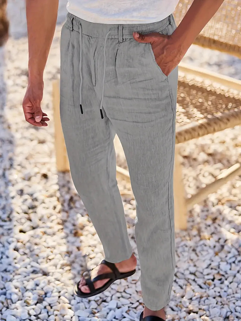 NICHOLS | Weite Leinenhose mit Kordelzug