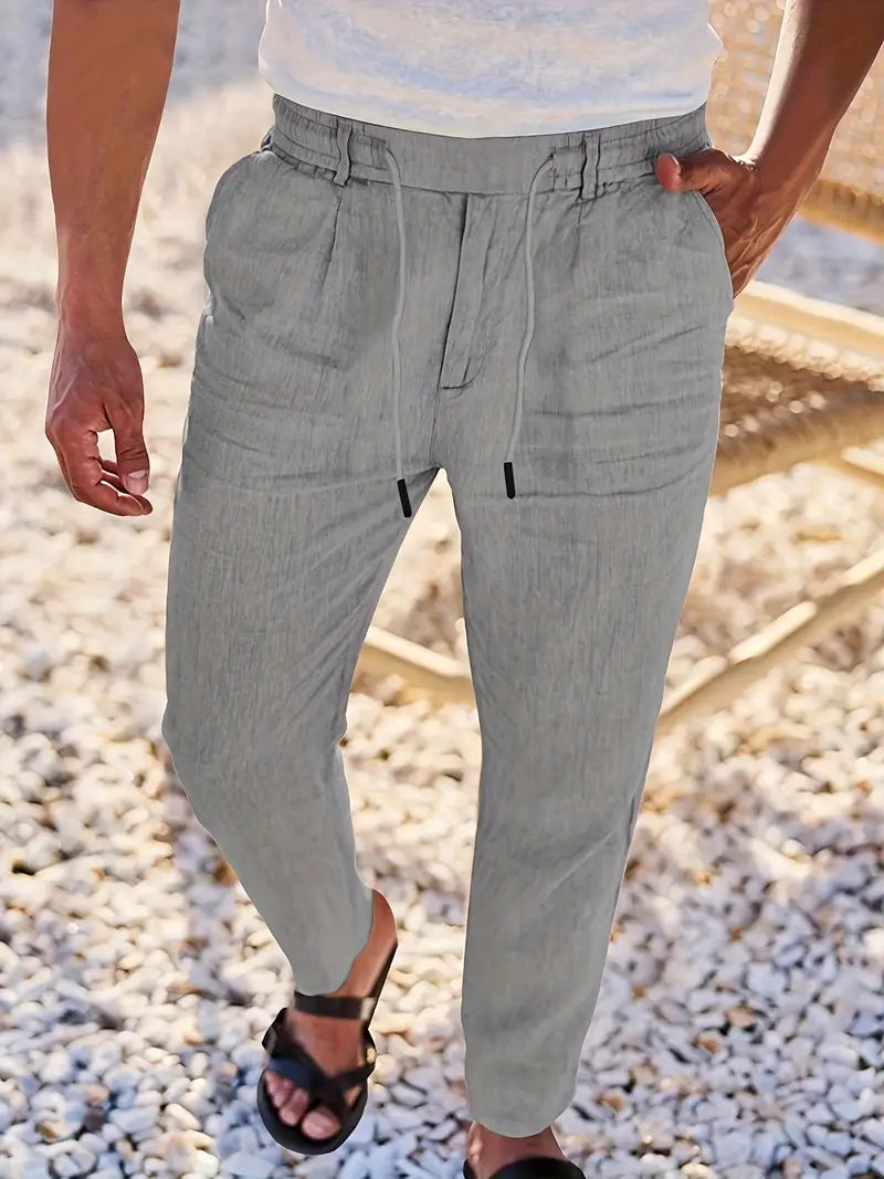 NICHOLS | Weite Leinenhose mit Kordelzug