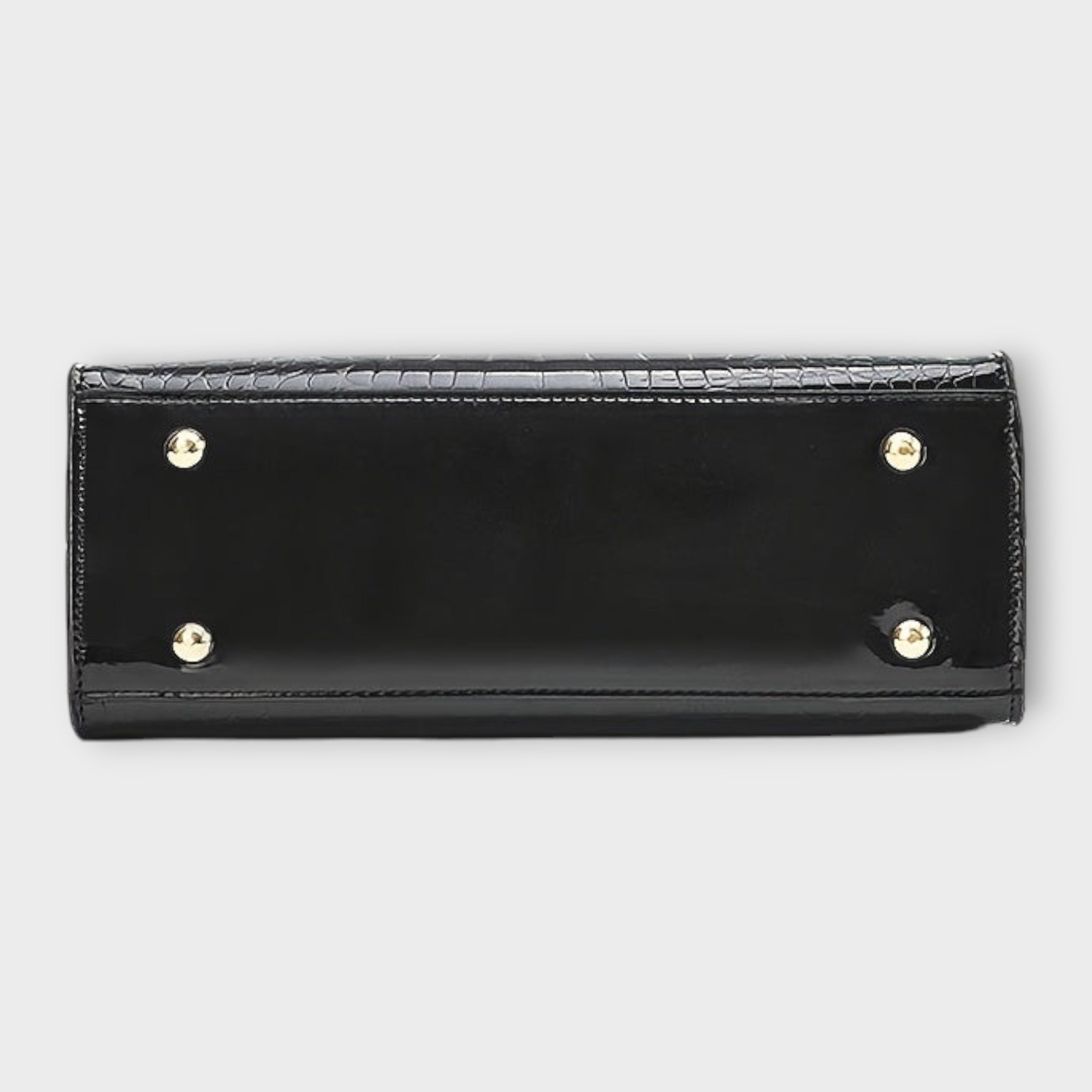 Olivia - Handtasche mit glänzender Krokodilprägung