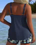 Laluna® | Gestreifter Zweiteiliger Tankini mit Strandshorts