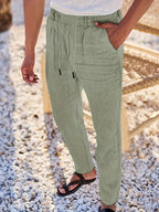 NICHOLS | Weite Leinenhose mit Kordelzug