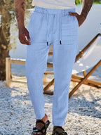 NICHOLS | Weite Leinenhose mit Kordelzug