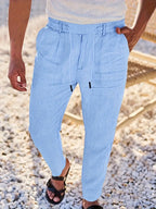 NICHOLS | Weite Leinenhose mit Kordelzug