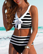 Laluna® | Hochtaillierter Gestreifter Bikini