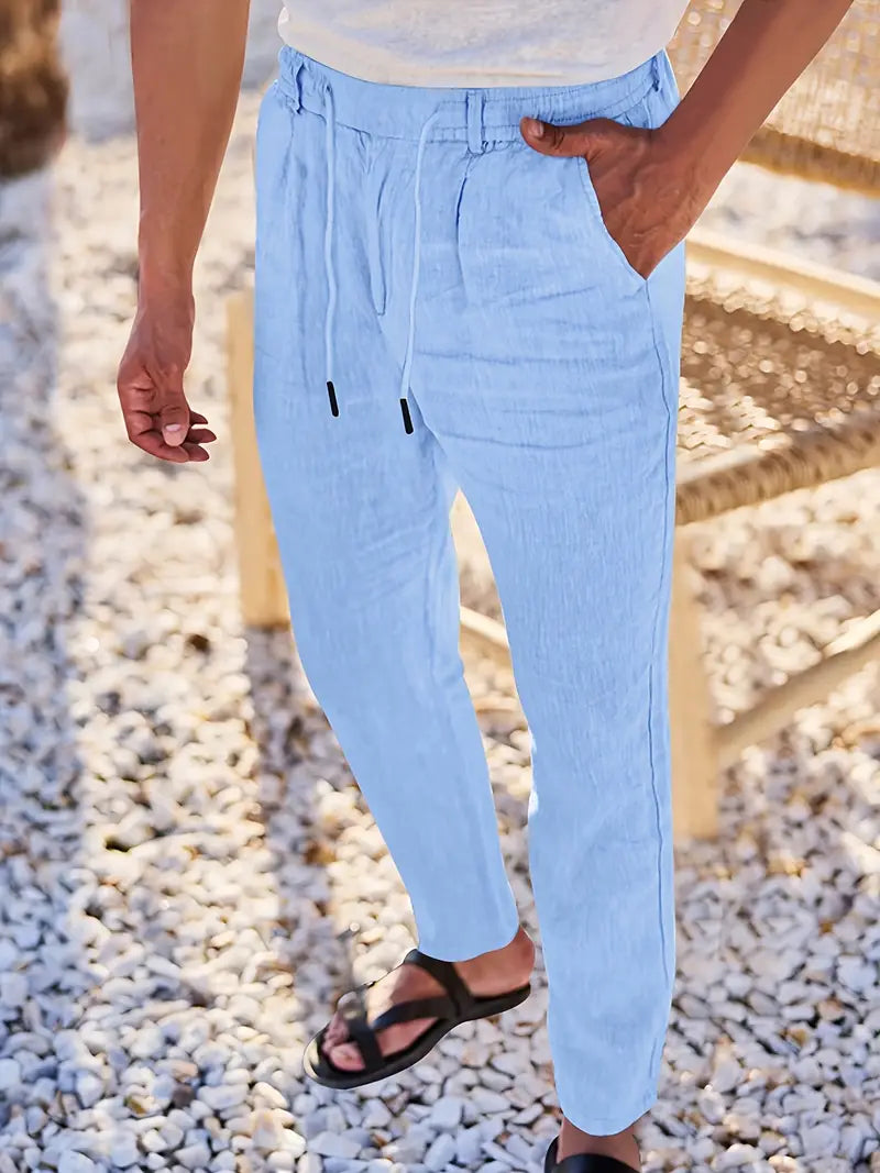 NICHOLS | Weite Leinenhose mit Kordelzug