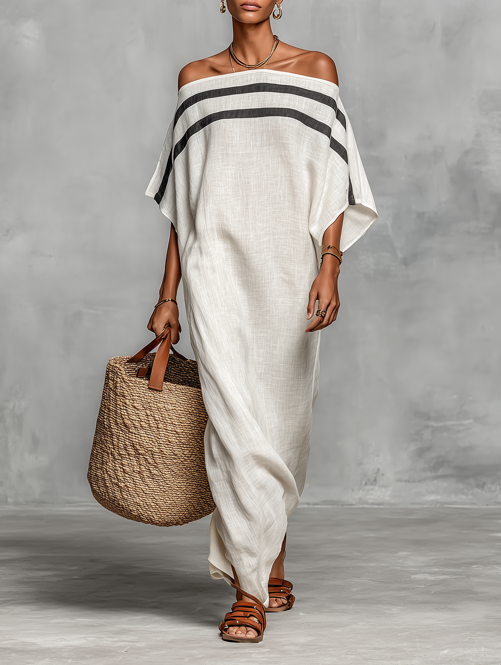 Sophie | Off-Shoulder Linen Maxi Dress