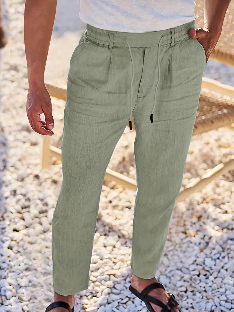 NICHOLS | Weite Leinenhose mit Kordelzug