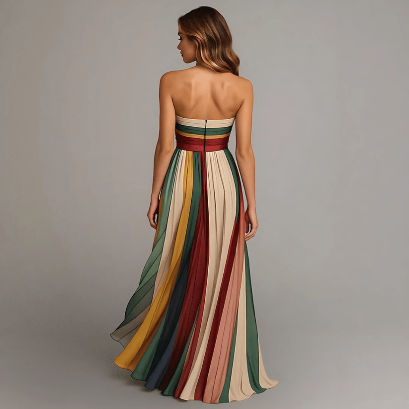 Lina | Buntes Ärmelloses Maxikleid