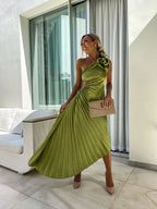 Eya™ | Elegantes Maxi-Kleid mit floralem Muster und einseitigem Träger