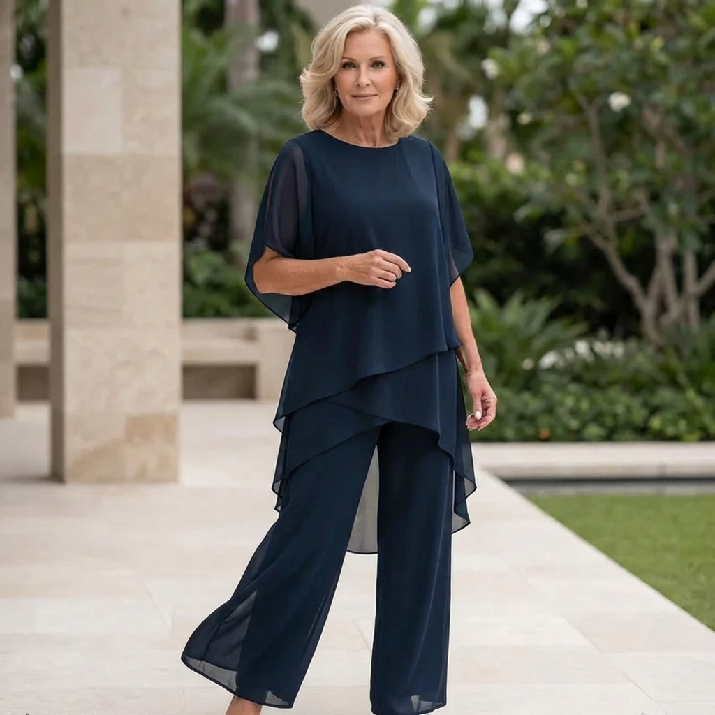 Saskia – Draped Two-Piece Palazzo Set