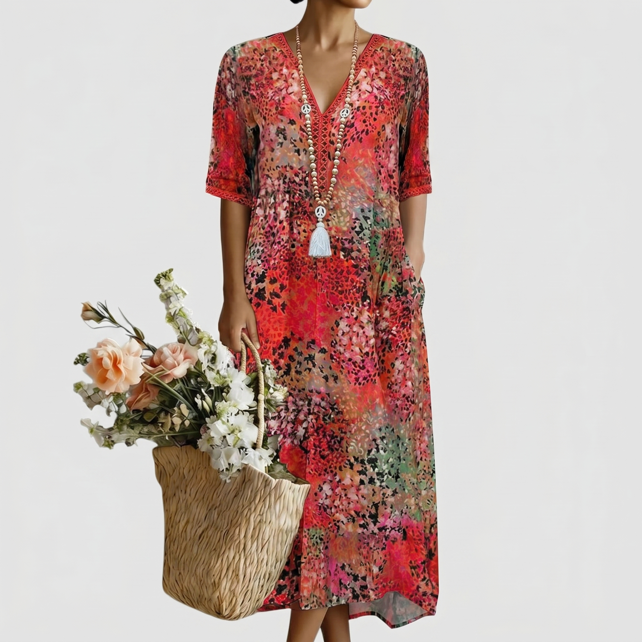 ANNA | COLORFUL MIDI DRESS